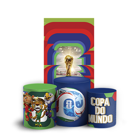 Capas Faixa Lateral e Trio Cilindro Sublimado Vest Facil - Copa Do Mundo