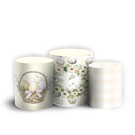 Capas Trio Cilindro Sublimado Vest Facil - Pascoa