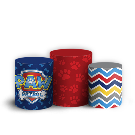 Capas Trio Cilindro Sublimado Vest Facil - Patrulha Canina