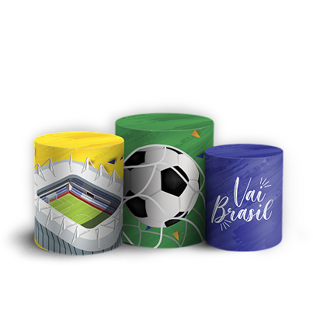 Capas Trio Cilindro Sublimado Vest Facil - Copa Do Mundo Brasil