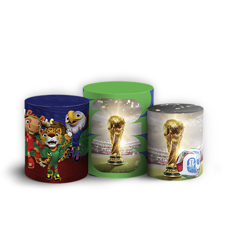 Capas Trio Cilindro Sublimado Vest Facil - Copa Do Mundo