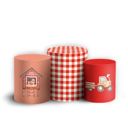 Capas Trio Cilindro Sublimado Vest Facil - Fazendinha