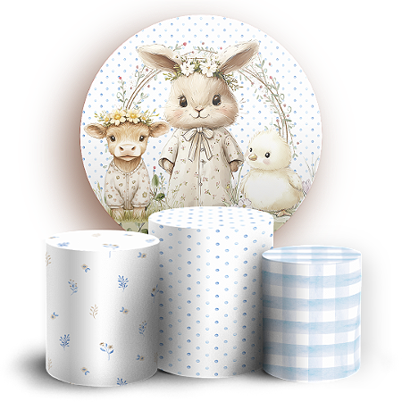 Capas Painel Redondo e Trio Cilindro Sublimado - Pascoa