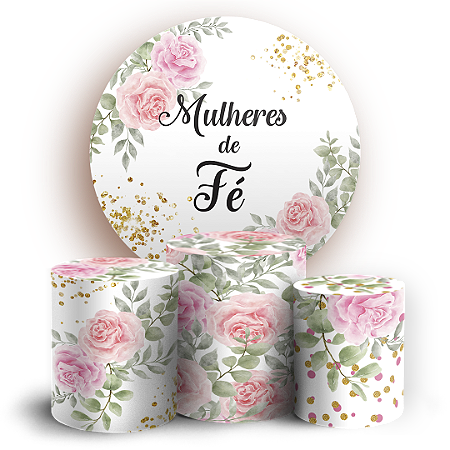 Capas Painel Redondo e Trio Cilindro Sublimado - Dia Da Mulher