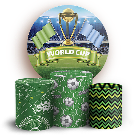Capas Painel Redondo e Trio Cilindro Sublimado - Futebol