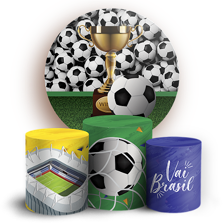 Capas Painel Redondo e Trio Cilindro Sublimado - Copa Do Mundo Brasil