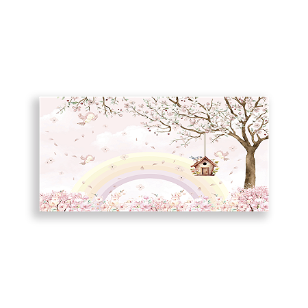 Capa Painel Retangular Sublimado - Floral Jardim Passaro