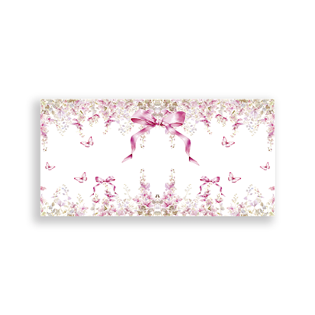 Capa Painel Retangular Sublimado - Floral Borboletas Laço