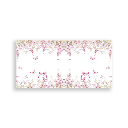 Capa Painel Retangular Sublimado - Floral Borboletas Laço