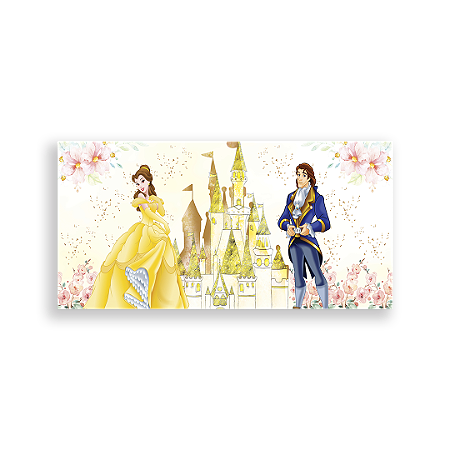 Capa Painel Retangular Sublimado - Bela E A Fera