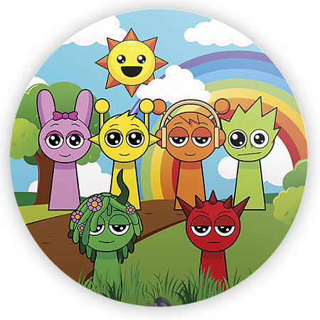 Capa Painel Redondo Sublimado - Sprunki