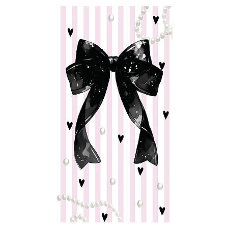 Capa Faixa Lateral Sublimado - Laços Rosa E Preto