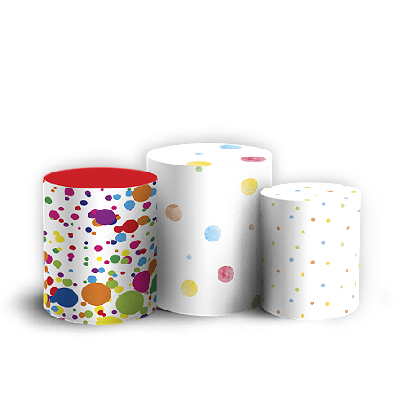 Capas Trio Cilindro Sublimado Vest Facil - Bolinhas