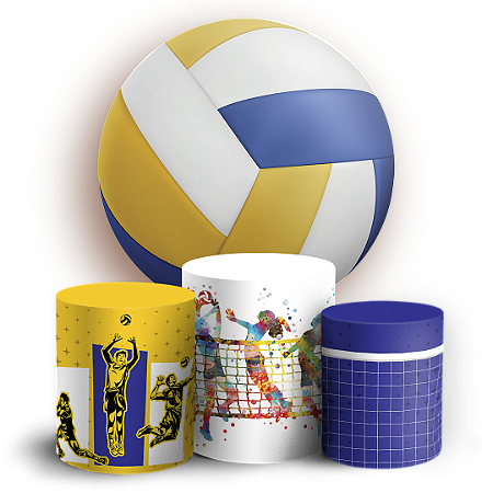 Capas Painel Redondo e Trio Cilindro Sublimado - Vôlei