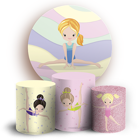 Capas Painel Redondo e Trio Cilindro Sublimado - Ginástica