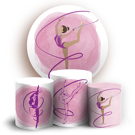 Capas Painel Redondo e Trio Cilindro Sublimado - Ginástica