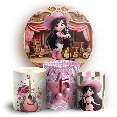 Capas Painel Redondo e Trio Cilindro Sublimado - Boiadeira