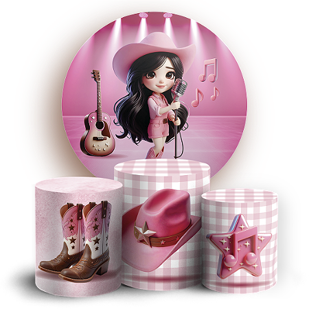 Capas Painel Redondo e Trio Cilindro Sublimado - Boiadeira