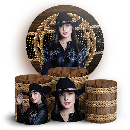 Capas Painel Redondo e Trio Cilindro Sublimado - Boiadeira