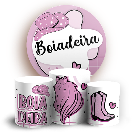 Capas Painel Redondo e Trio Cilindro Sublimado - Boiadeira