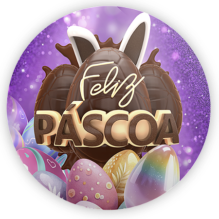 Capa Painel Redondo Sublimado - Pascoa
