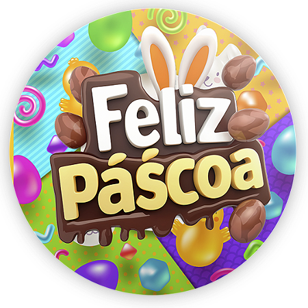 Capa Painel Redondo Sublimado - Pascoa
