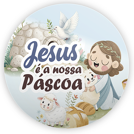 Capa Painel Redondo Sublimado - Pascoa