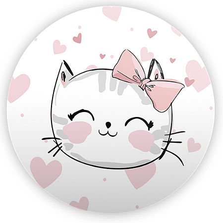 Capa Painel Redondo Sublimado - Gatinha