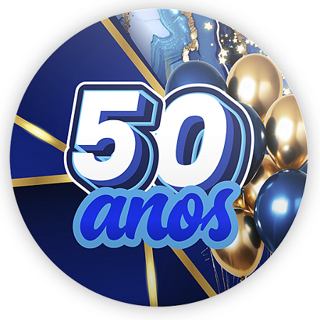 Capa Painel Redondo Sublimado - 50 Anos