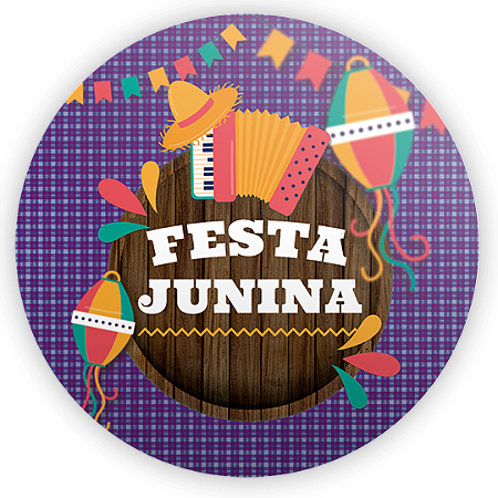 Capa Painel Redondo Sublimado - Festa Junina