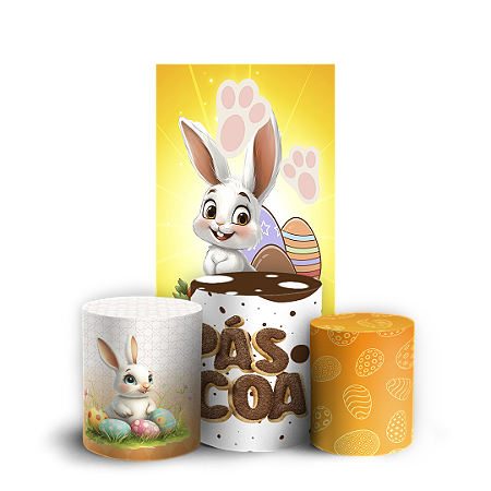 Capas Faixa Lateral e Trio Cilindro Sublimado Vest Facil - Pascoa