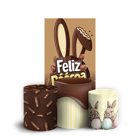 Capas Faixa Lateral e Trio Cilindro Sublimado Vest Facil - Pascoa