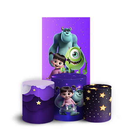 Capas Faixa Lateral e Trio Cilindro Sublimado Vest Facil - Monstros Sa