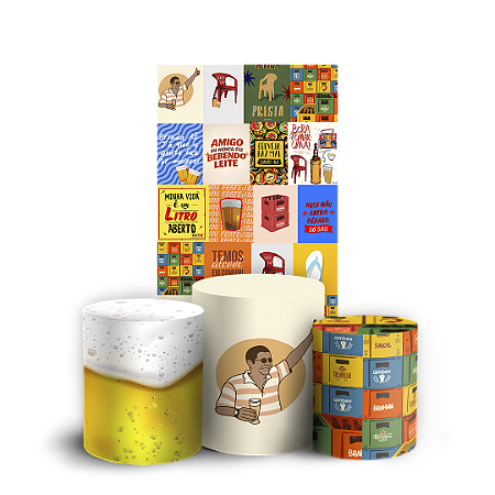 Capas Faixa Lateral e Trio Cilindro Sublimado Vest Facil - Boteco Zeca