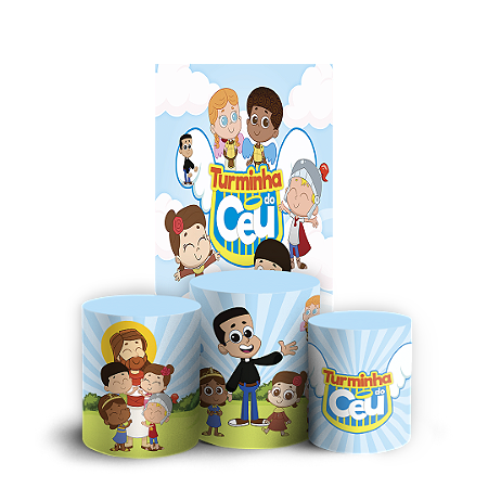 Capas Faixa Lateral e Trio Cilindro Sublimado Vest Facil - Turminha do Céu