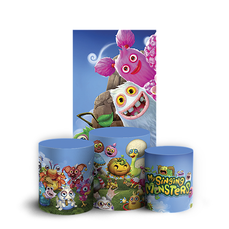 Capas Faixa Lateral e Trio Cilindro Sublimado Vest Facil - My Singing Monsters