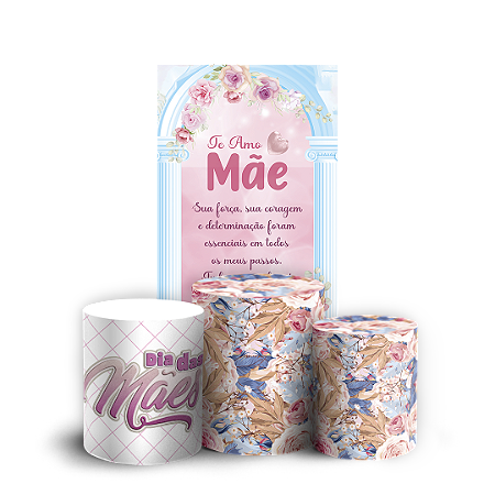 Capas Faixa Lateral e Trio Cilindro Sublimado Vest Facil - Dia das Mães