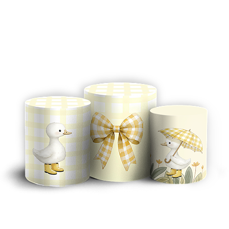 Capas Trio Cilindro Sublimado Vest Facil - Patinhos