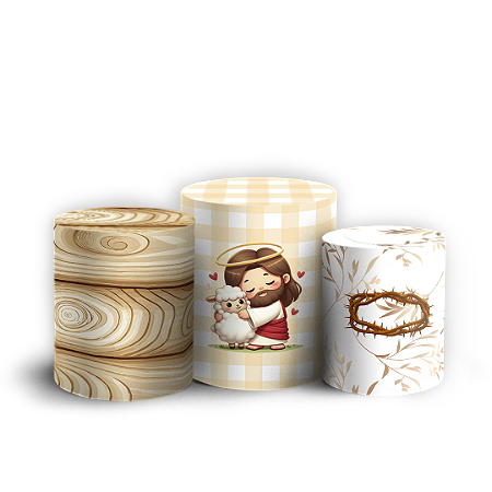 Capas Trio Cilindro Sublimado Vest Facil - Pascoa