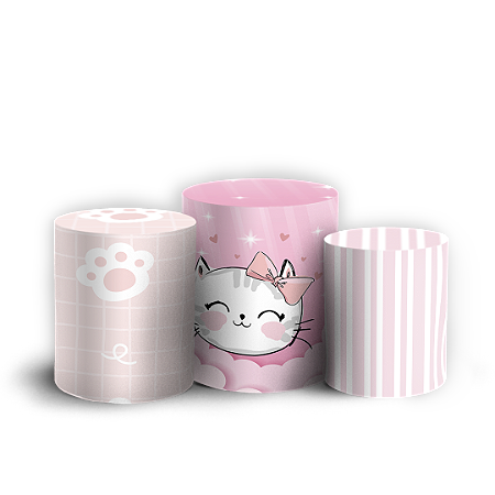 Capas Trio Cilindro Sublimado Vest Facil - Gatinha