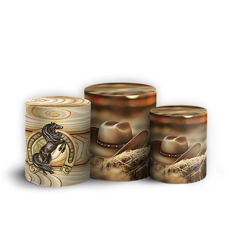 Capas Trio Cilindro Sublimado Vest Facil - Cavalo