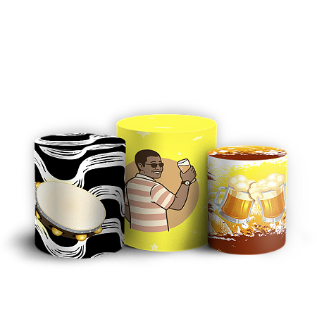 Capas Trio Cilindro Sublimado Vest Facil - Boteco Zeca