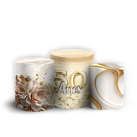 Capas Trio Cilindro Sublimado Vest Facil - 50 Anos