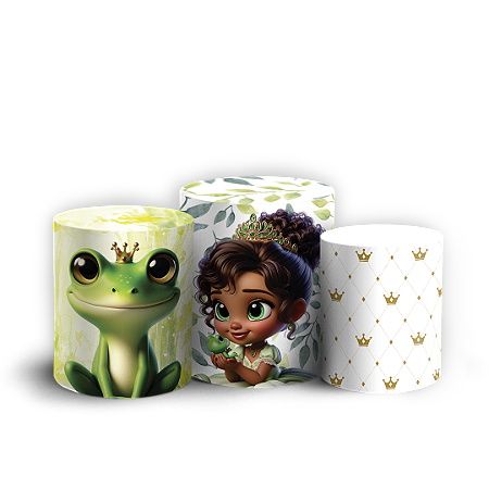 Capas Trio Cilindro Sublimado Vest Facil - Princesa Tiana