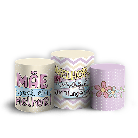 Capas Trio Cilindro Sublimado Vest Facil - Dia das Mães