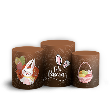 Capas Trio Cilindro Sublimado Vest Facil - Páscoa