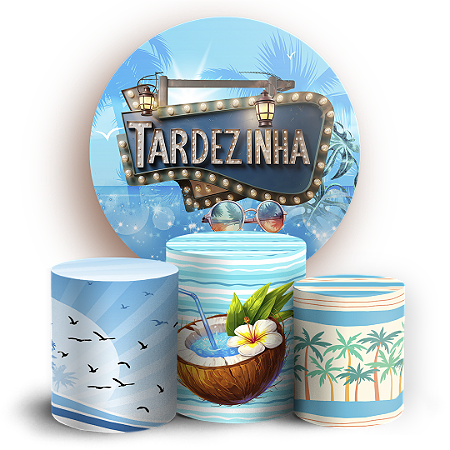 Capas Painel Redondo e Trio Cilindro Sublimado - Tardezinha