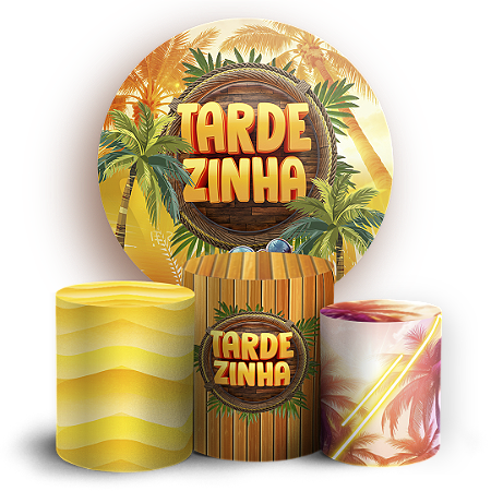 Capas Painel Redondo e Trio Cilindro Sublimado - Tardezinha
