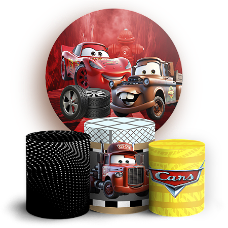 Capas Painel Redondo e Trio Cilindro Sublimado - Carros