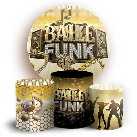 Capas Painel Redondo e Trio Cilindro Sublimado - Baile-Funk